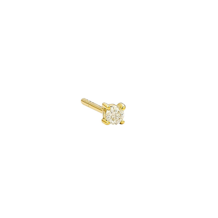 TINY SOLITAIRE DIAMOND EARRING ( 2 Colors )