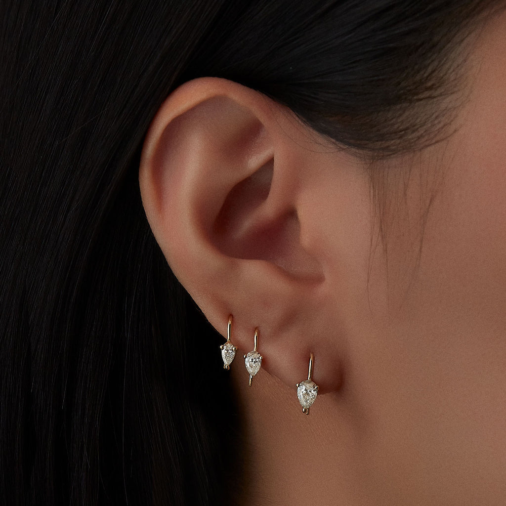No.30 Pear Diamond Single Earring