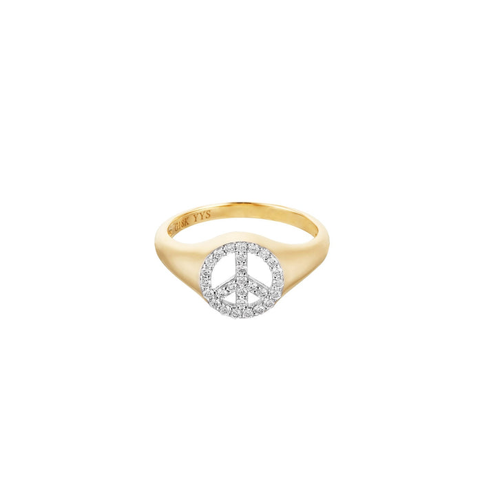 Peace Sign Diamond Ring