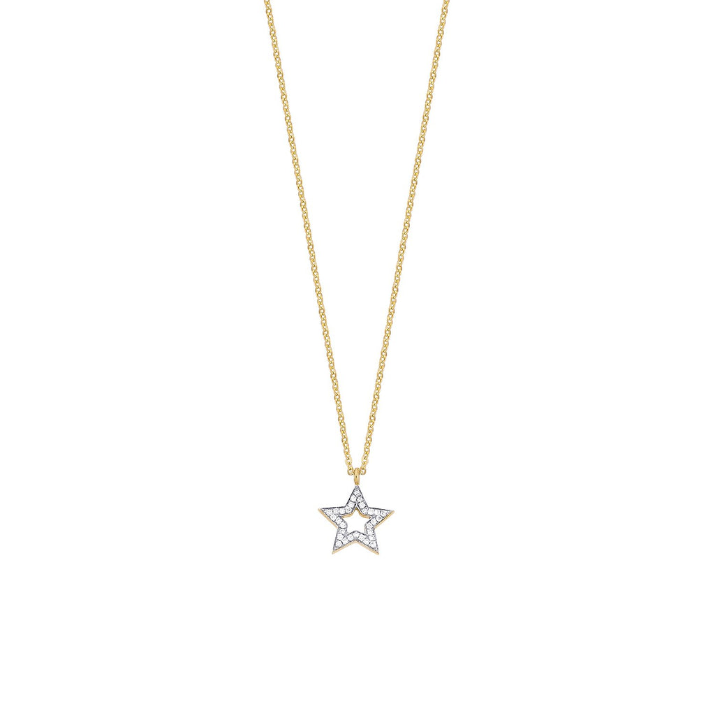 Open Star Diamond Necklace ( 2 Colors )