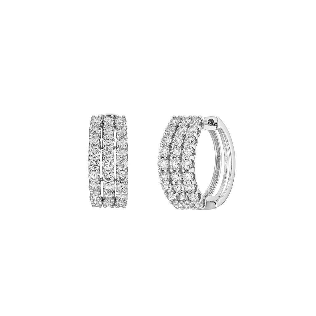 No.15 Triple Row Diamond Earrings ( 2 COLORS )