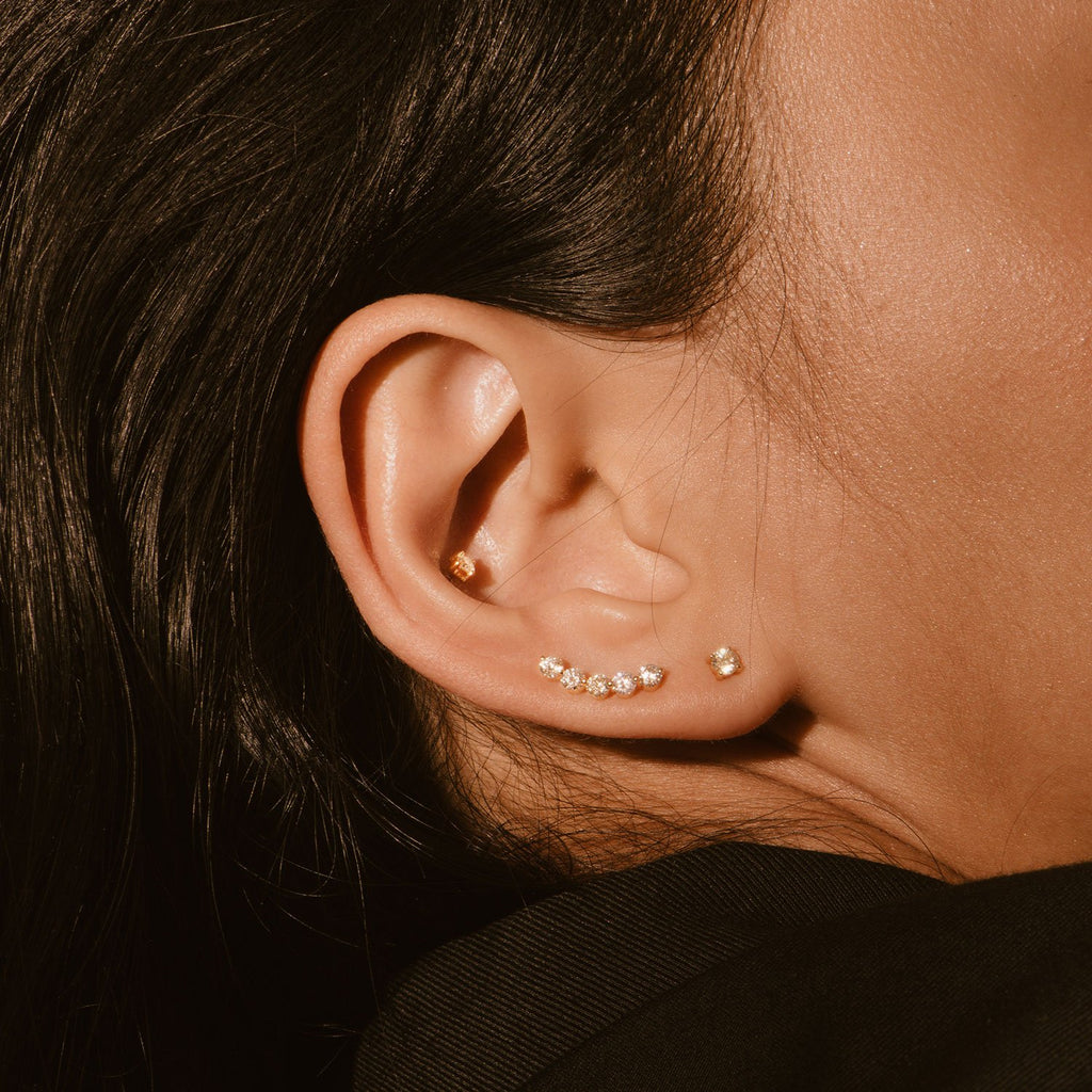 Pea Diamond Single Earring ( 2 Colors )