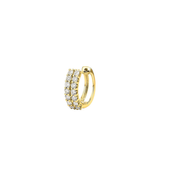 No.12 Diamond Double Hoop Single Earring (Yellow Gold)