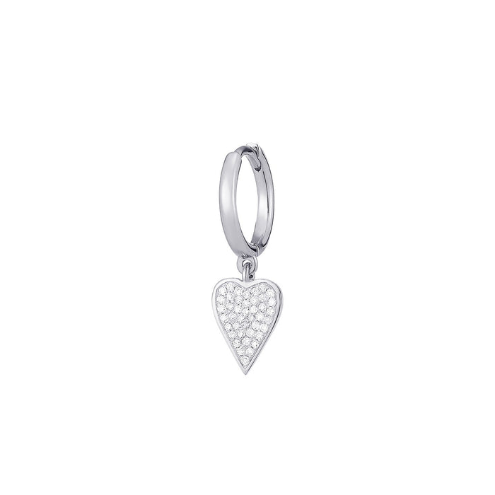 Heart Diamond Single Earring (White Gold)