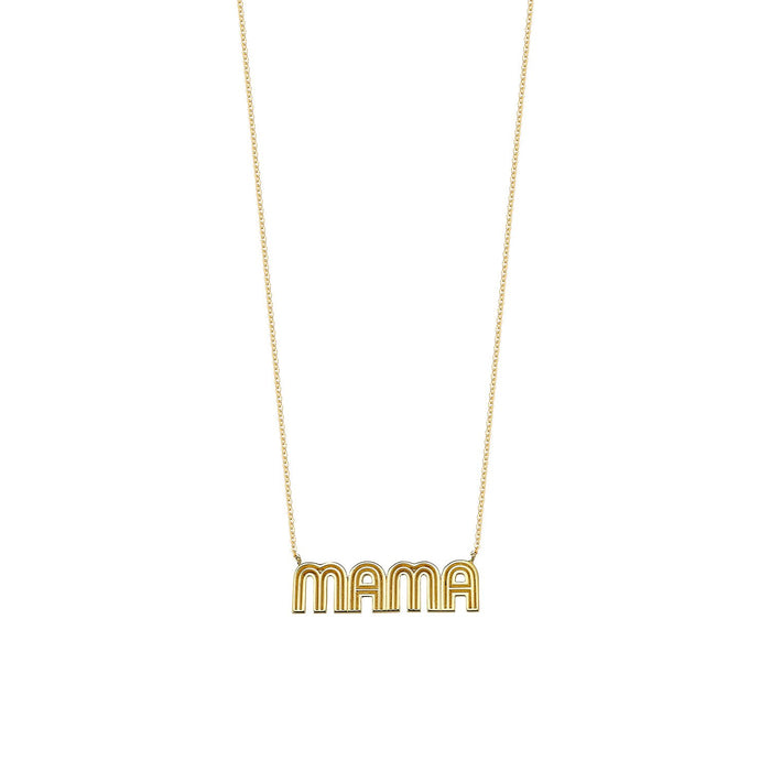 Sample: "mama" 18K Personalized Retro Necklace (Yellow Gold)