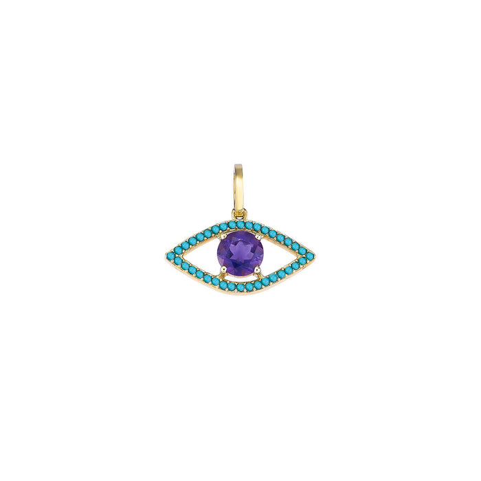 Turquoise & Amethyse Evil Eye Charm