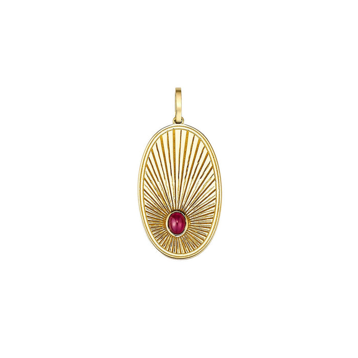 Oval Ruby Gold Charm