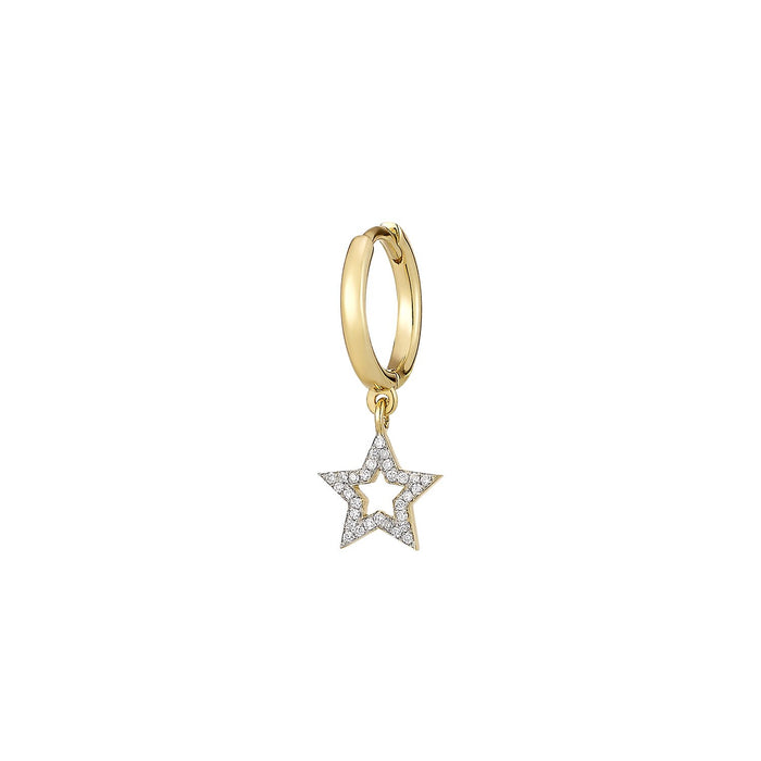 Open Star Diamond Single Earring ( 2 Colors )
