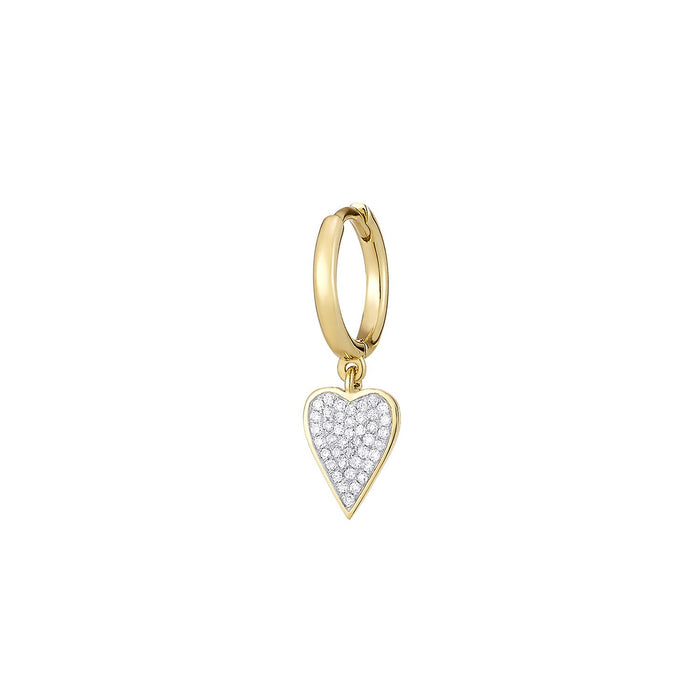 Heart Diamond Single Earring ( 2 Colors )