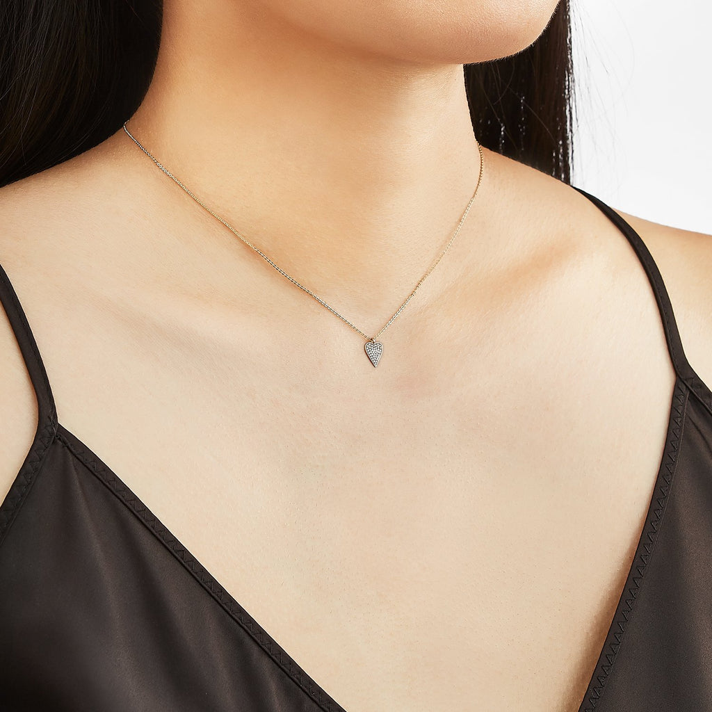 Heart Diamond Necklace ( 2 Colors )