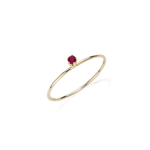 Delicate Solitaire Ruby Ring