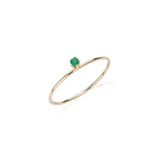 Delicate Solitaire Emerald Ring