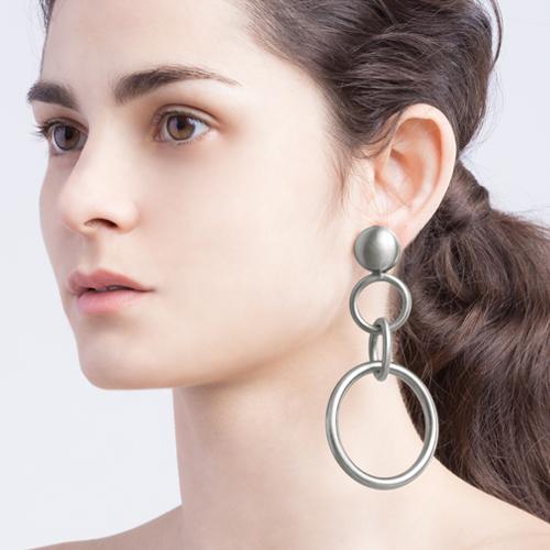 Eye catching statement earrings. Brass with antique silver finish.