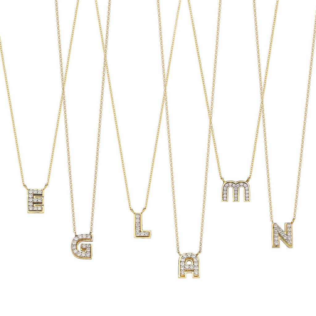 Personalized Diamond Initial Necklace ( 2 COLORS )