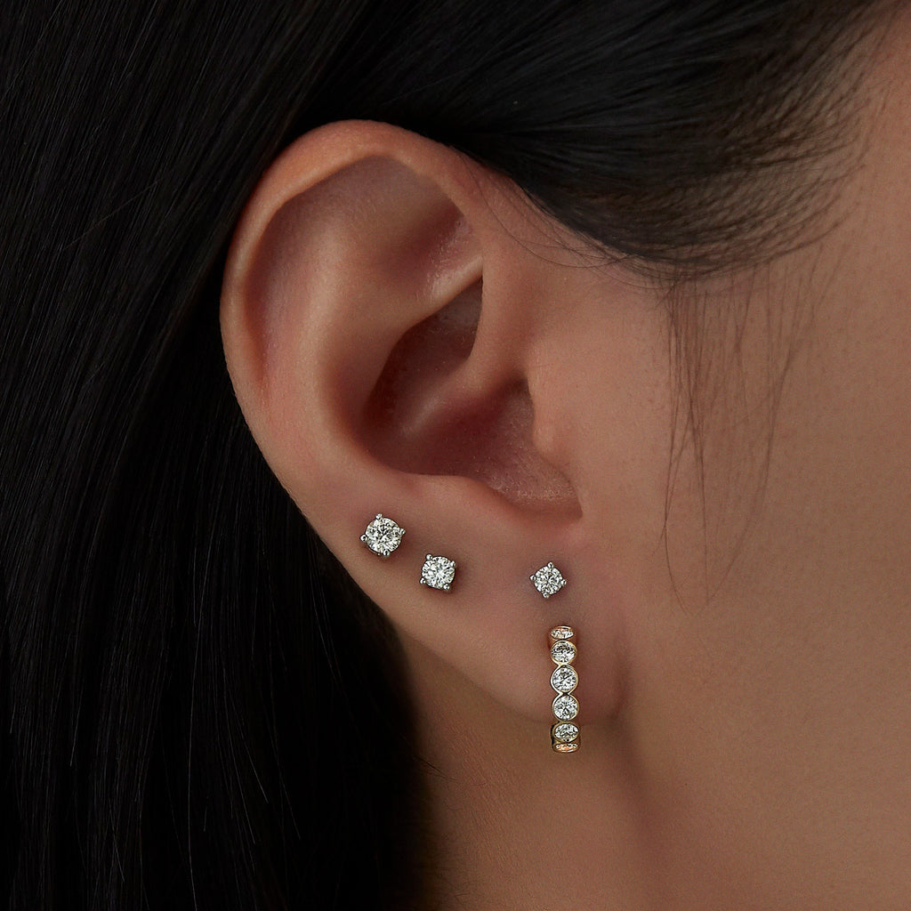 Bezel Diamond Single Earring